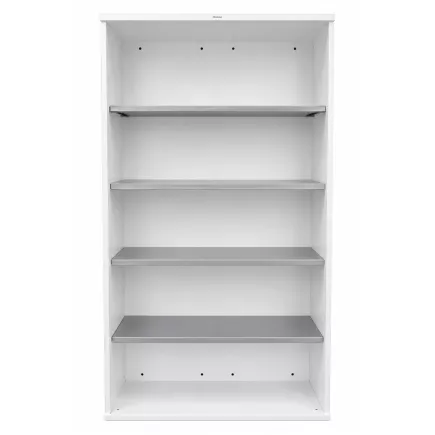 MDD│Bibliothèque haute│L100 x H181 cm│Blanc/Gris aluminium