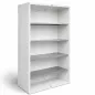 MDD│Bibliothèque haute│L100 x H181 cm│Blanc/Gris aluminium