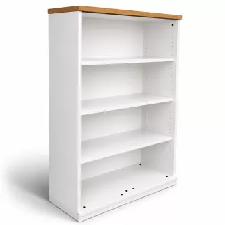 KOENIG NEURATH│Bibliothèque mi-haute ouverte ACTA│Largeur 100 cm│Blanc/Chêne clair