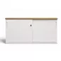 KOENIG NEURATH│Armoire basse 2 portes coulissantes ACTA│L160 x H75 cm│Blanc / Chêne clair KOENIG NEURATH│Armoire basse 2 portes coulissantes ACTA│L160 x H75 cm│Blanc / Chêne clair