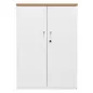 KOENIG NEURATH│Armoire mi-haute 2 portes│L100 x H148,5 cm│Blanc/Chêne clair KOENIG NEURATH│Armoire mi-haute 2 portes│L100 x H148,5 cm│Blanc/Chêne clair