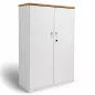 KOENIG NEURATH│Armoire mi-haute 2 portes│L100 x H148,5 cm│Blanc/Chêne clair KOENIG NEURATH│Armoire mi-haute 2 portes│L100 x H148,5 cm│Blanc/Chêne clair