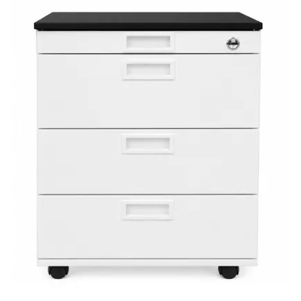 KOENIG NEURATH│Caisson mobile 4 tiroirs│P 60 cm│Blanc/Noir
