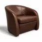 SANMA │Fauteuil accueil/chauffeuse 1 place│Cuir marron SANMA │Fauteuil accueil/chauffeuse 1 place│Cuir marron
