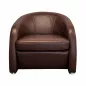 SANMA │Fauteuil accueil/chauffeuse 1 place│Cuir marron SANMA │Fauteuil accueil/chauffeuse 1 place│Cuir marron