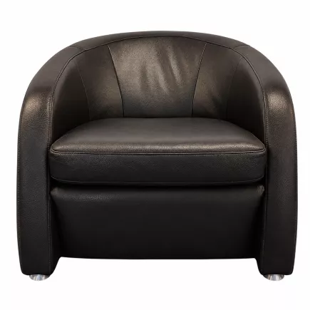 CLUB │Fauteuil accueil/chauffeuse 1 place│Cuir noir