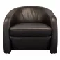 CLUB │Fauteuil accueil/chauffeuse 1 place│Cuir noir