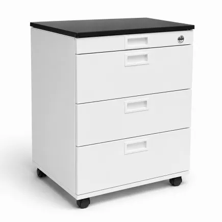 KOENIG NEURATH│Caisson mobile 4 tiroirs│P 60 cm│Blanc/Noir