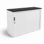 KOENIG NEURATH│Armoire basse à rideaux ACTA│L120 x H 80 cm│Blanc/noir