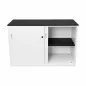 KOENIG NEURATH│Armoire basse 2 portes coulissantes ACTA│L120 x H80 cm│Blanc / Noir