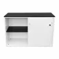 KOENIG NEURATH│Armoire basse 2 portes coulissantes ACTA│L120 x H80 cm│Blanc / Noir