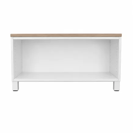 KOENIG NEURATH│Bibliothèque basse ACTA│L100 x H49,5 cm│Blanc/Chêne clair