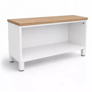 KOENIG NEURATH│Bibliothèque basse ACTA│L100 x H49,5 cm│Blanc/Chêne clair