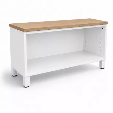KOENIG NEURATH│Bibliothèque basse ACTA│L100 x H49,5 cm│Blanc/Chêne clair