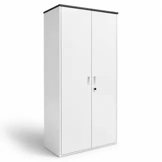 KOENIG NEURATH│Armoire haute 2 portes battantes│L100 x H192 cm│Blanc/Noir