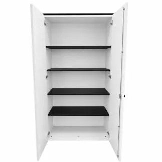 KOENIG NEURATH│Armoire haute 2 portes battantes│L100 x H192 cm│Blanc/Noir