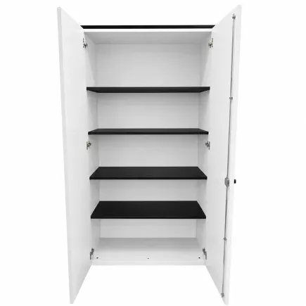 KOENIG NEURATH│Armoire haute 2 portes battantes│L100 x H192 cm│Blanc/Noir