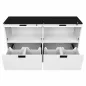 LISTA OFFICE│Ensemble de 2 clapets+classeurs dossiers suspendus│L160 x H95 cm│Blanc/Noir