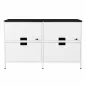 LISTA OFFICE│Ensemble de 2 clapets+classeurs dossiers suspendus│L160 x H95 cm│Blanc/Noir