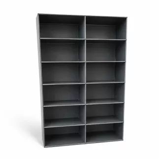 USM HALLER |Bibliothèque 12 cases 2 colonnes| Noir graphite