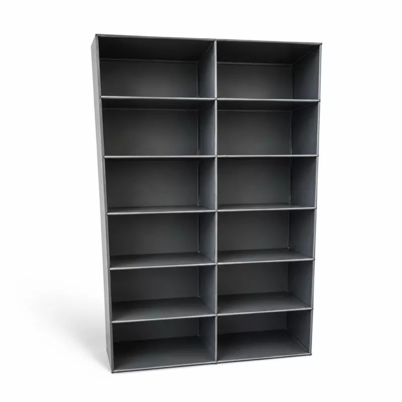 USM HALLER│Bibliothèque 12 cases ouvertes 2L x 6H│Gris anthracite