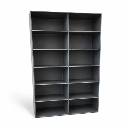 USM HALLER |Bibliothèque 12 cases 2 colonnes| Noir graphite