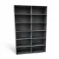 USM HALLER |Bibliothèque 12 cases 2 colonnes| Noir graphite