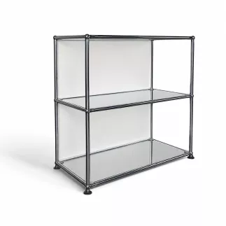 USM HALLER |Vitrine basse en verre 1x2 | 2 cases