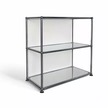 USM HALLER |Vitrine basse en verre 1x2 | 2 cases