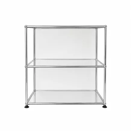 USM HALLER |Vitrine basse en verre 1x2 | 2 cases