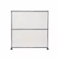 USM HALLER│Bibliothèque 2 cases ouvertes 1L x 2H│Blanc/verre
