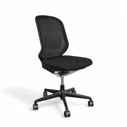 VITRA│MEDAPAL Mesh - Siège de travail avec soutien lombaire sans accoudoirs│Noir/Noir