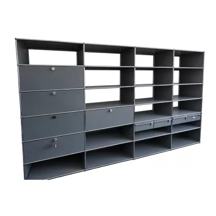 USM HALLER |Grande Bibliothèque 24 cases 4 x 6|4 colonnes| gris anthracite