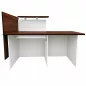 GRETA│Banque d'accueil│Module PMR à droite │ L170 x P87cm |Bois noyer/Blanc