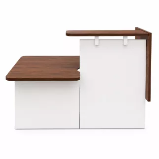 GRETA│Banque d'accueil│Module PMR à droite │ L170 x P87cm |Bois noyer/Blanc
