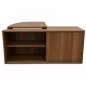 MOKA│Bureau de Direction avec meuble de retour │ L202 cm cm│Blanc/Noyer
