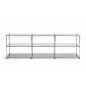 USM HALLER│Vitrine basse 6 cases 3 x 2│Blanc/verre