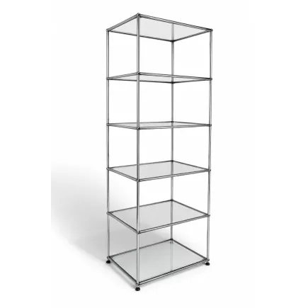 USM HALLER│Vitrine haute 5 cases 5 x 1│Verre