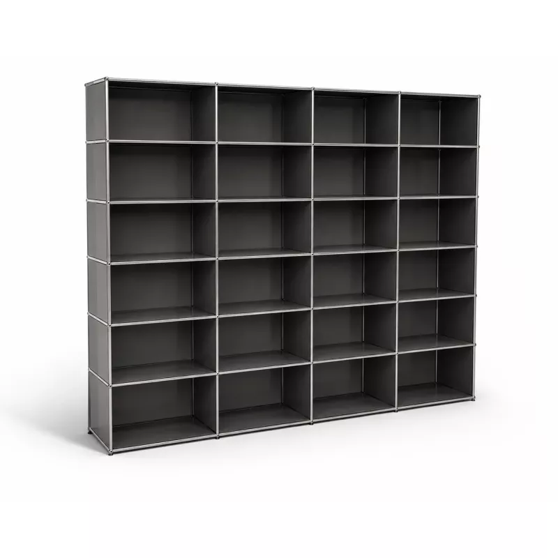 USM HALLER | Bibliothèque 24 cases 4 x 6|4 colonnes| gris anthracite