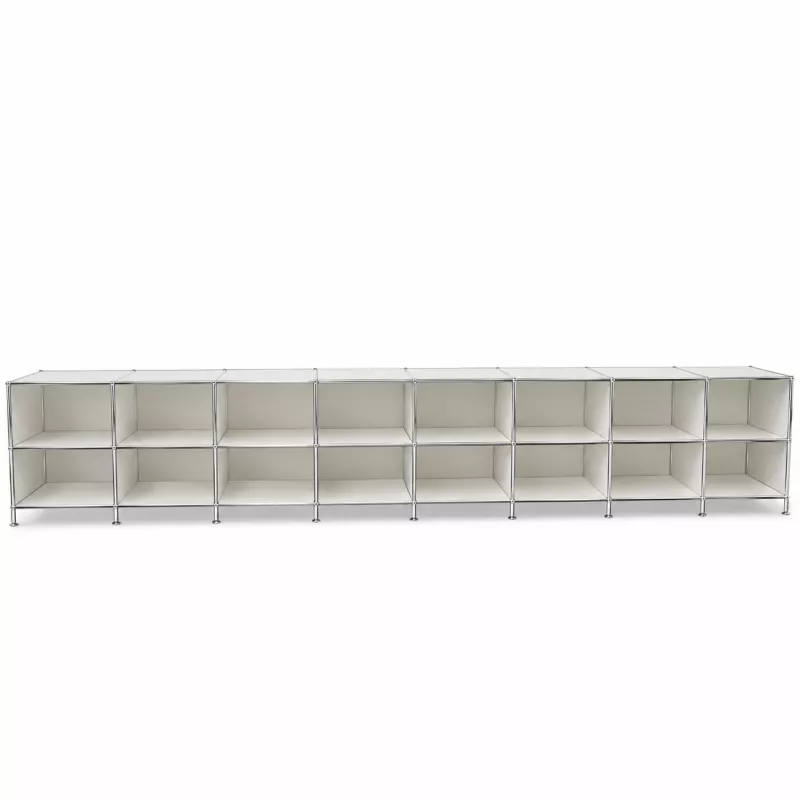 SYSTEM4|Meuble bas |8x2 - 16 cases|L 600 × H 80 cm |Blanc