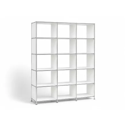 SYSTEM4|Bibliothèque ouverte |3x5 - 15 cases|L 225 × H 192|Blanc