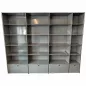 USM HALLER|Bibliothèque 24 cases 4 x 6|4 colonnes avec clapet |L 300 × H 210 cm|gris anthracite USM HALLER|Bibliothèque 24 cases 4 x 6|4 colonnes avec clapet |L 300 × H 210 cm|gris anthracite