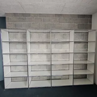 SYSTEM4|Grande bibliothèque ouverte|4 x 5-20 cases|L 300 × H 192 cm|Blanc