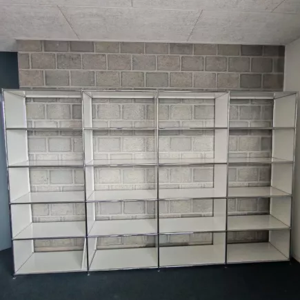 SYSTEM4|Grande bibliothèque ouverte|4 x 5-20 cases|L 300 × H 192 cm|Blanc