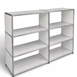 SYSTEM4|Bibliothèque basse ouverte |2x3 - 6 cases|L 150 × H 119 cm|Blanc