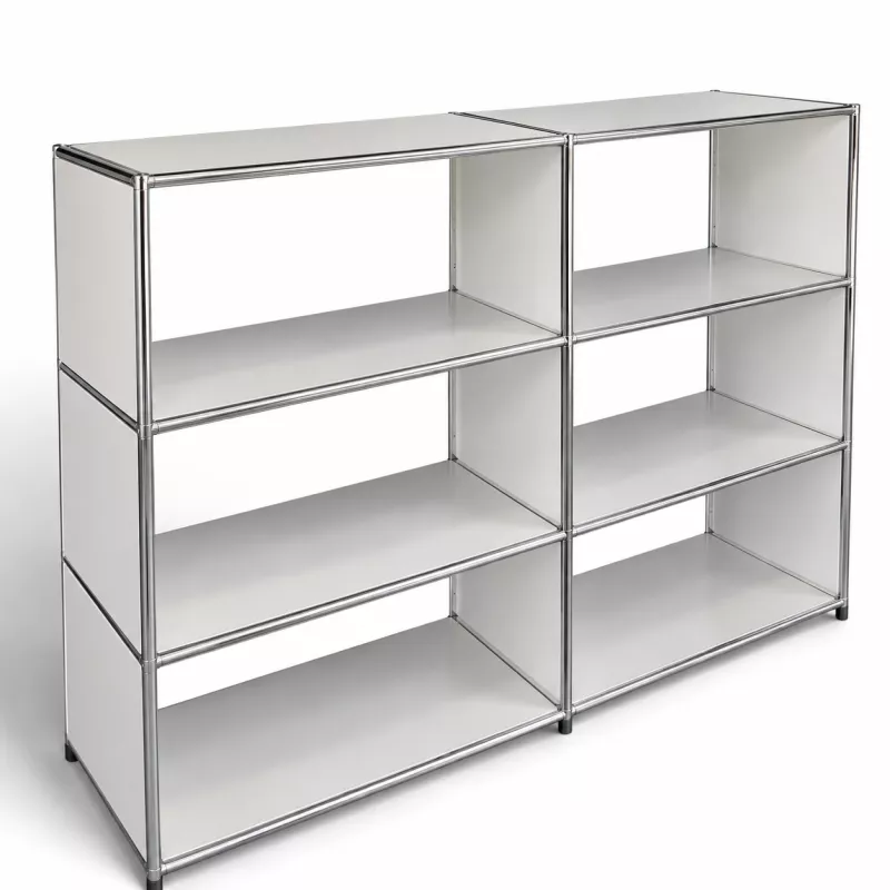 SYSTEM4|Bibliothèque basse ouverte |2x3 - 6 cases|L 150 × H 119 cm|Blanc