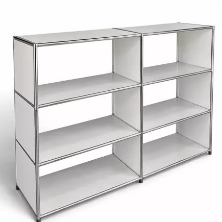 SYSTEM4|Bibliothèque basse ouverte |2x3 - 6 cases|L 150 × H 119 cm|Blanc