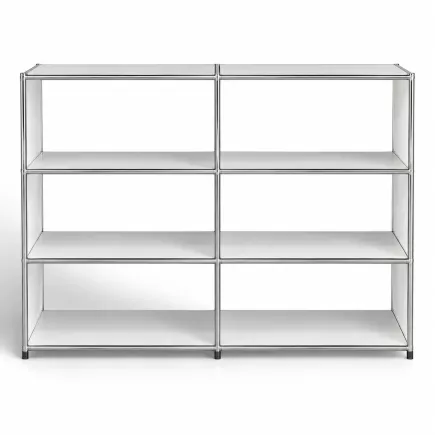SYSTEM4|Bibliothèque basse ouverte |2x3 - 6 cases|L 150 × H 119 cm|Blanc