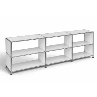 SYSTEM4|Meuble bas ouvert|2x3 - 6 cases|L 225 × H 80 cm|Blanc