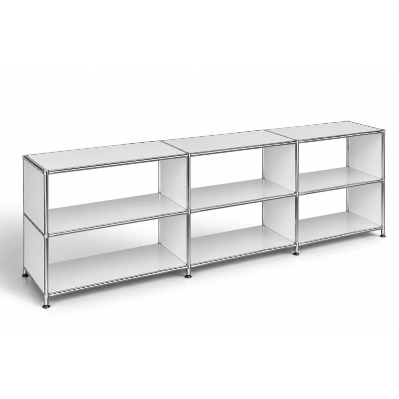 SYSTEM4|Meuble bas ouvert|2x3 - 6 cases|L 225 × H 80 cm|Blanc SYSTEM4|Meuble bas ouvert|2x3 - 6 cases|L 225 × H 80 cm|Blanc